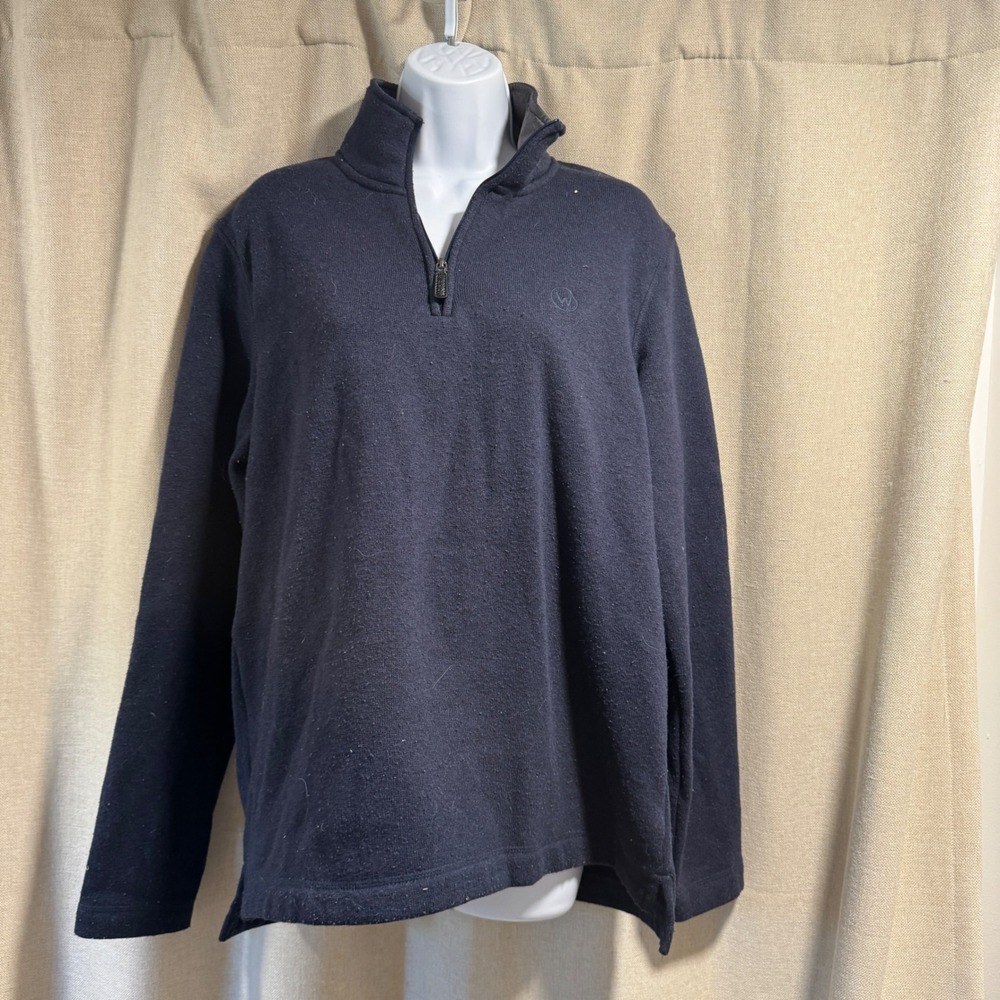 Wrangler Men's Quarter Zip Pullover Sweater Long Sleeve Navy Blue